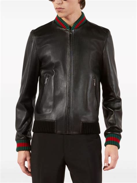 gucci sommerjacke|farfetch gucci leather jacket.